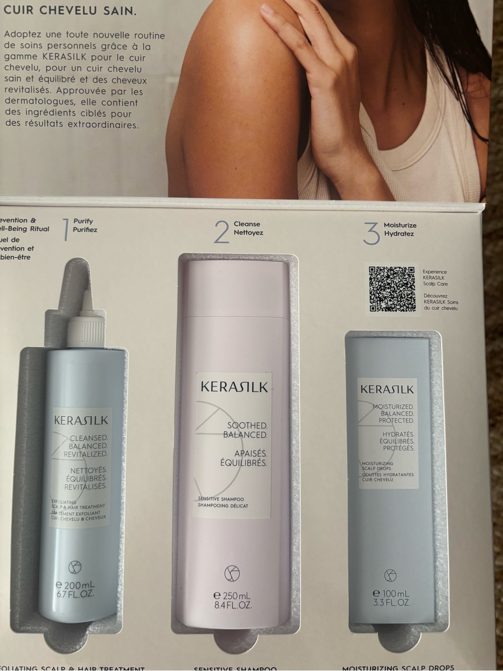 KERASILK Soothing & Balancing Hair Set with a treatment, shampoo and drops